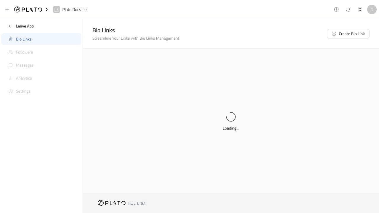 After opening the Bio Link app