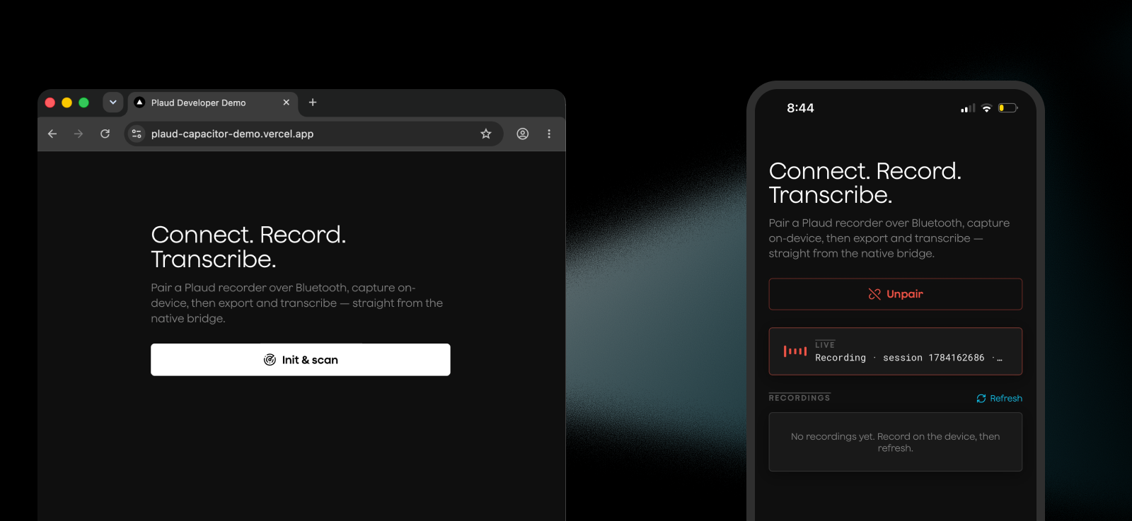 Web App to iOS - Plaud Dev API
