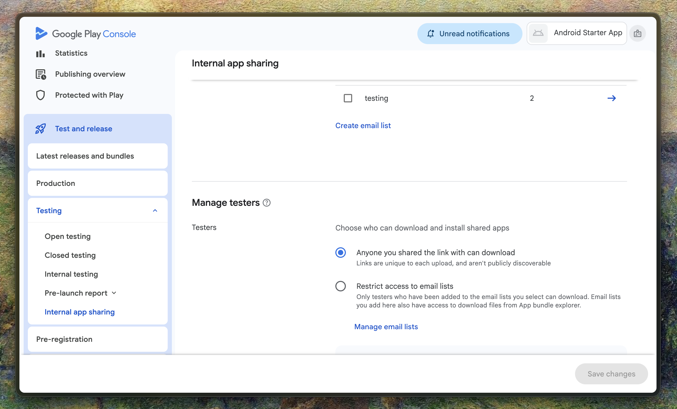 Internal Sharing on Google Play