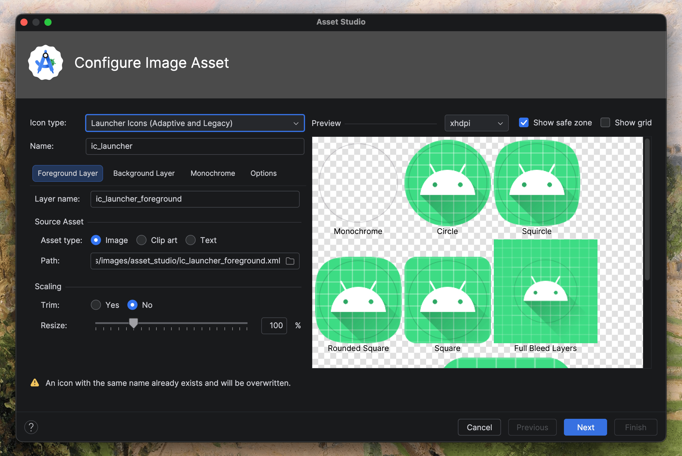 android-studio image asset