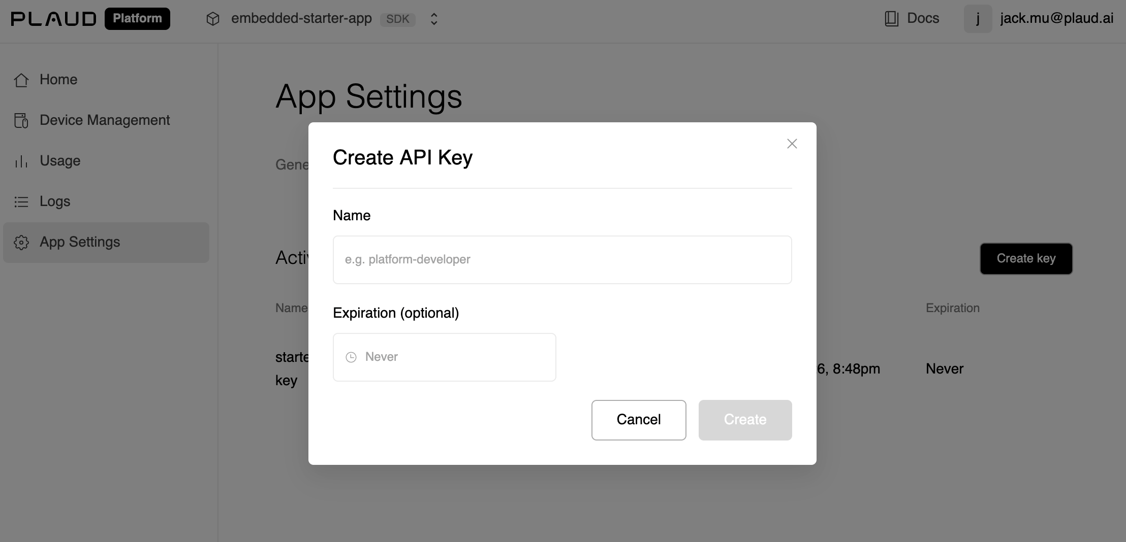 generate api key
