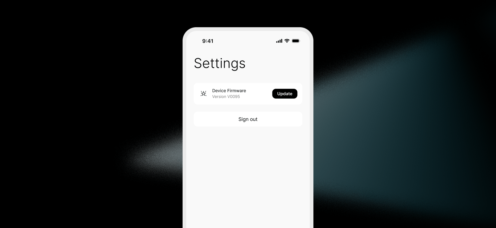 settings screen
