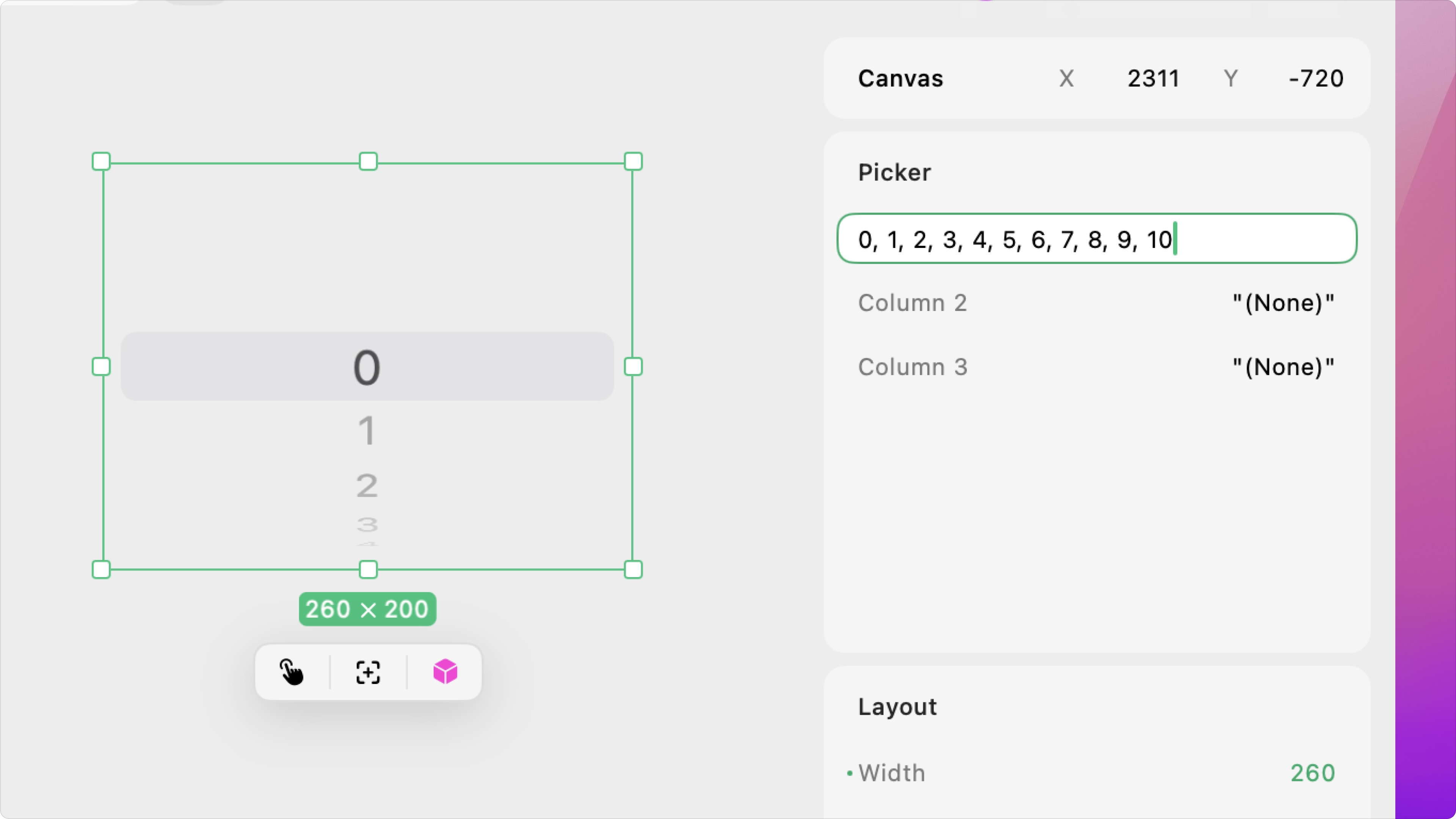 Picker Column Data