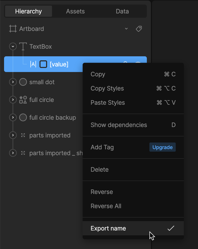 Rive / Set Text Action