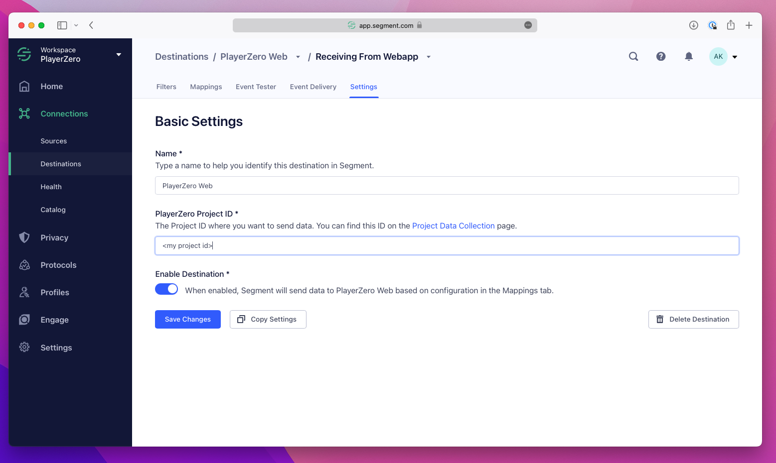 Segment Setup Step 2