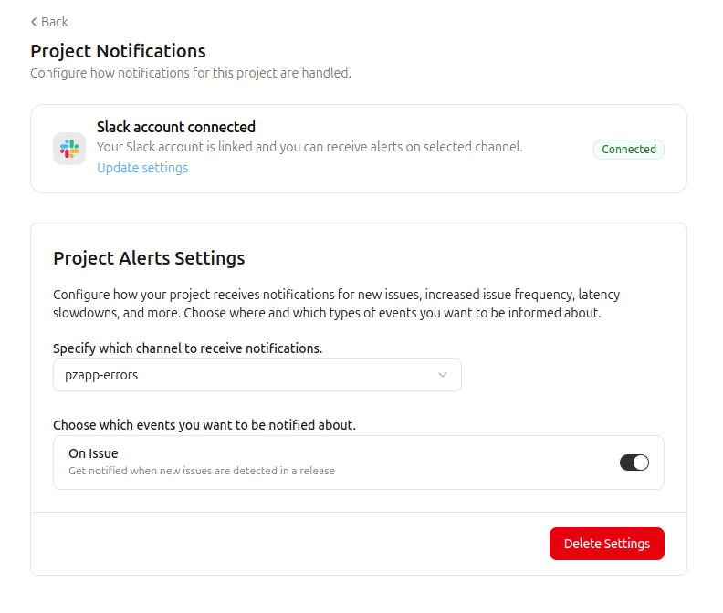Fig 3 β Select Slack channel and events