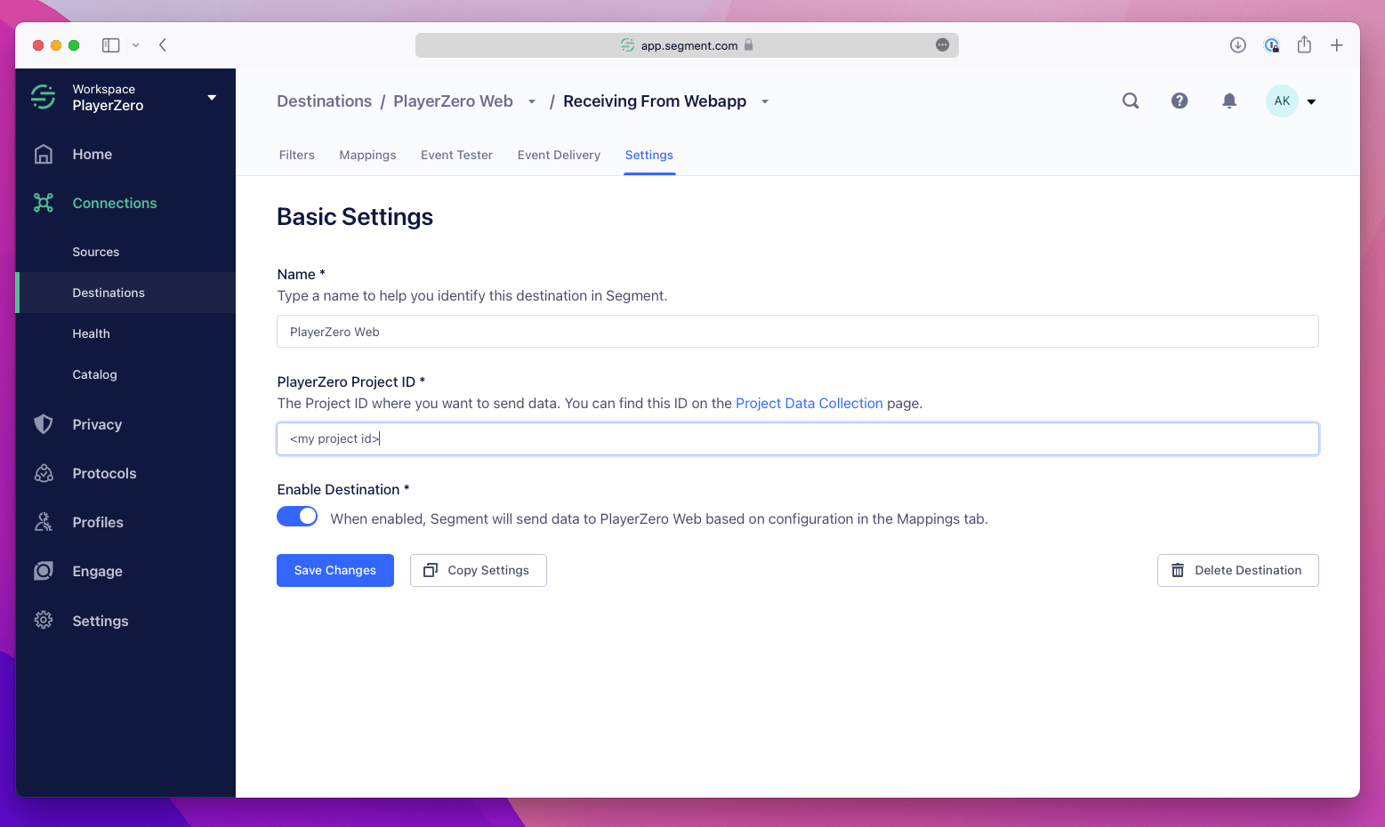 Segment Setup Step 2