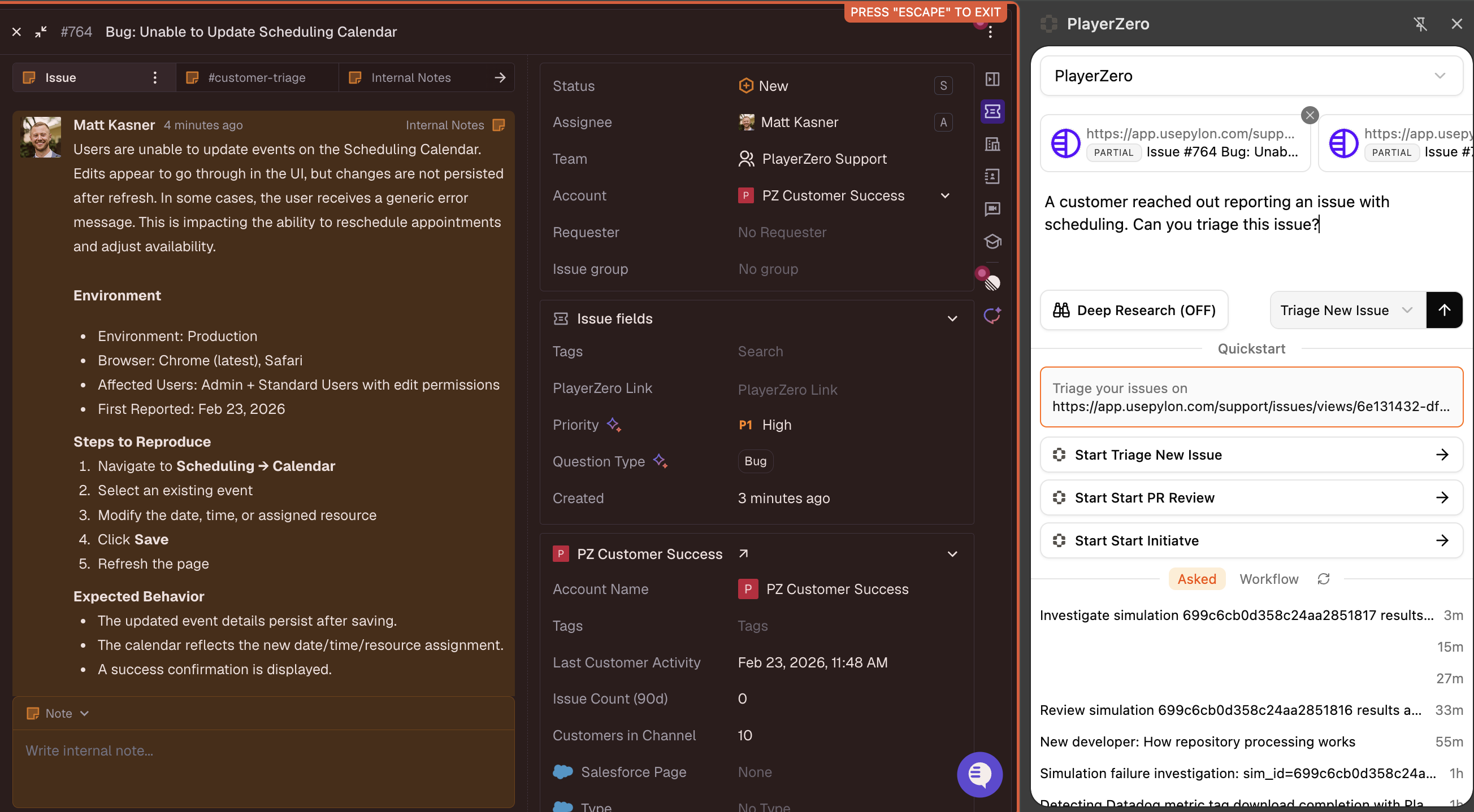 Chrome Extension side panel open alongside a webpage with floating toolbar visible