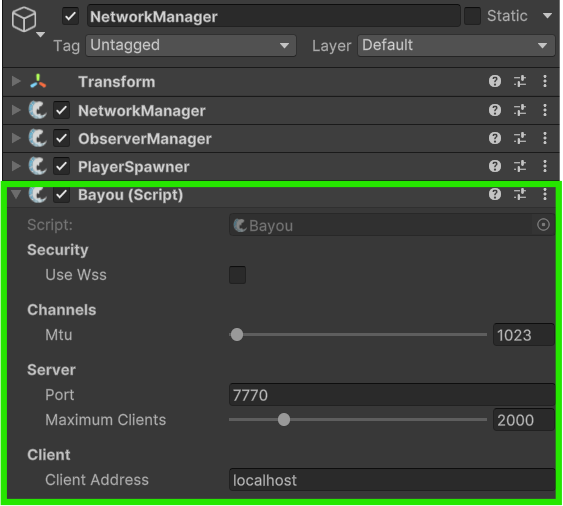 Bayou Added to NetworkManager