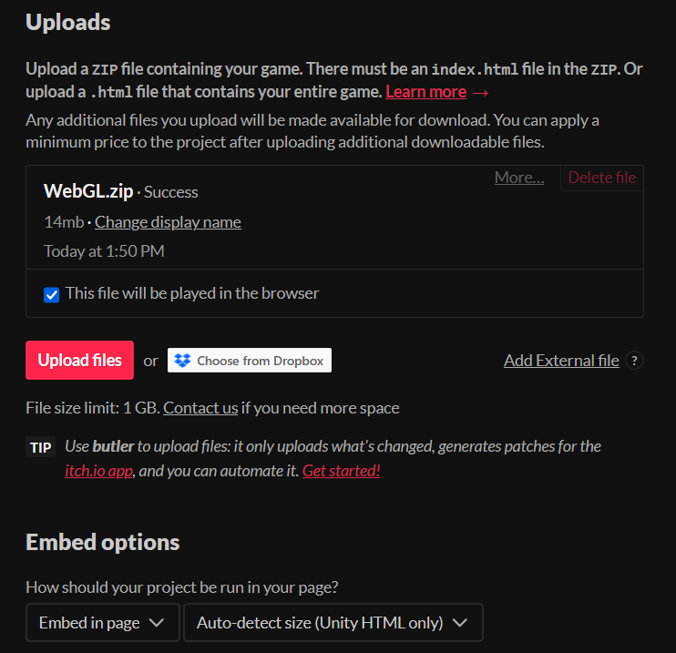 itch.io WebGL Game