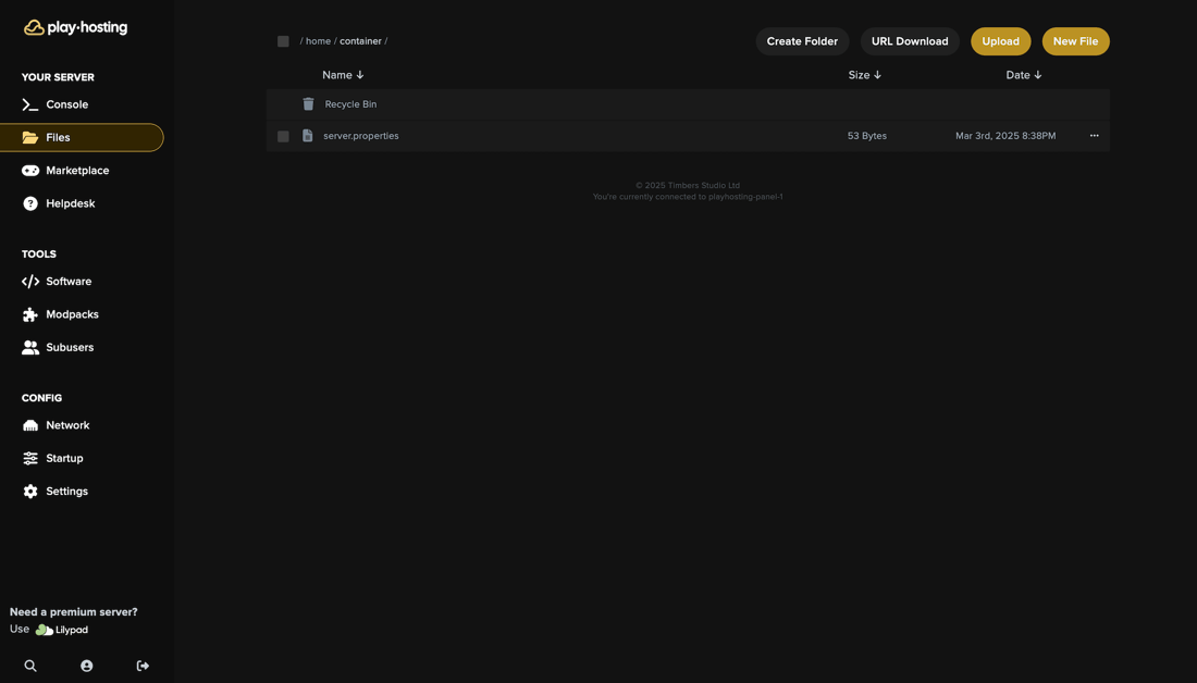 Uploading files - Play Hosting