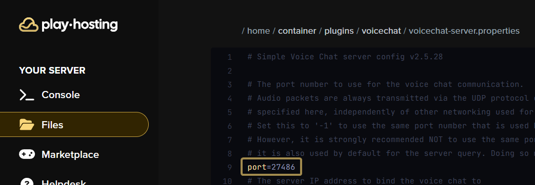 Voice chat configuration