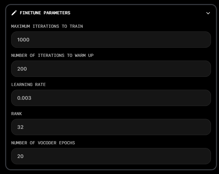 Create Voice Clone button in navigation
