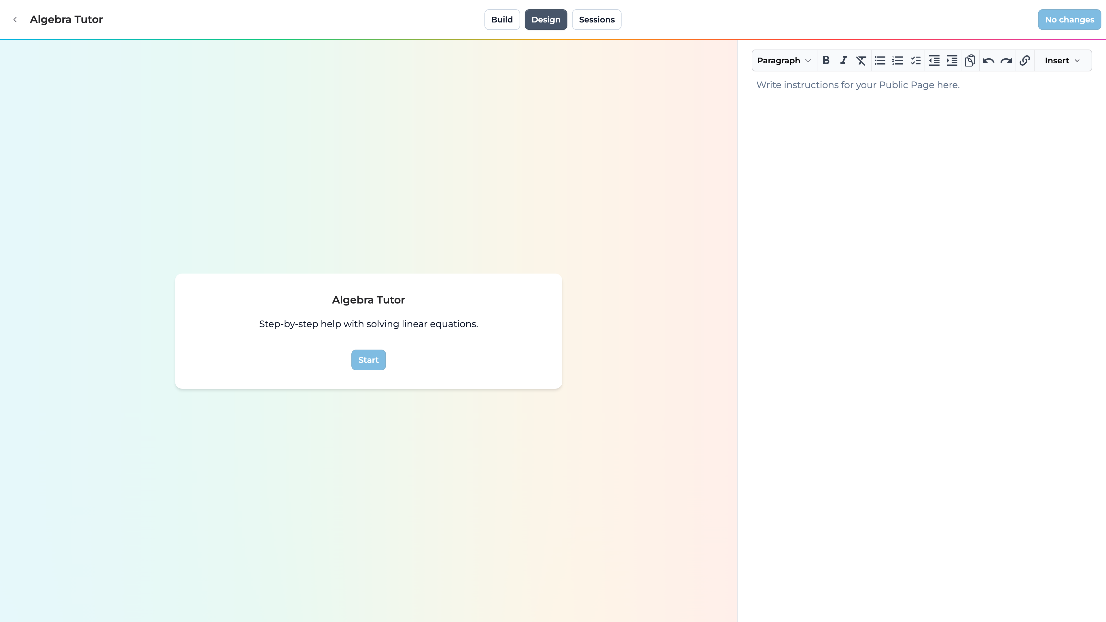 Using the design tab - Playlab Learning Hub