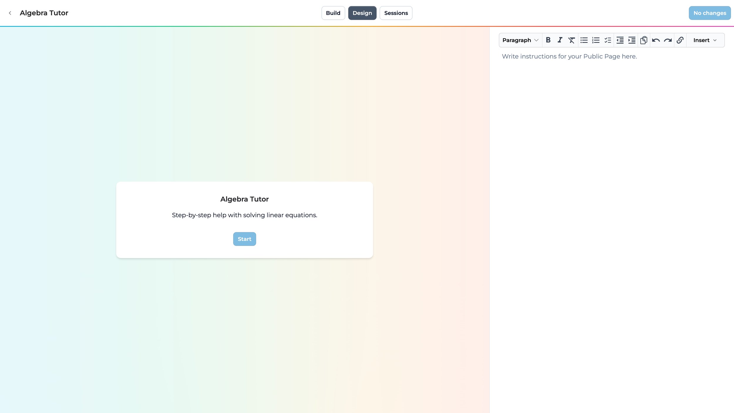 Using the design tab - Playlab Learning Hub