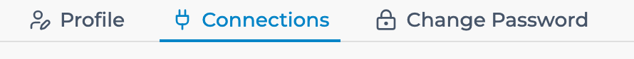 The account page tabs, with Connections selected