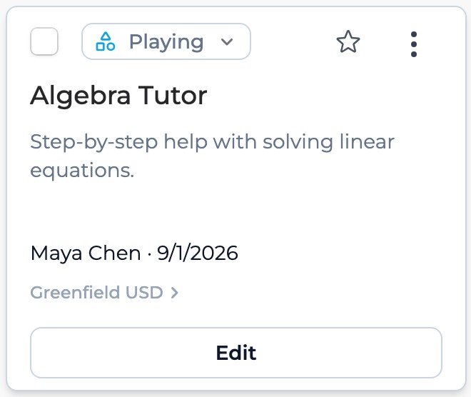 An app card with the Edit button