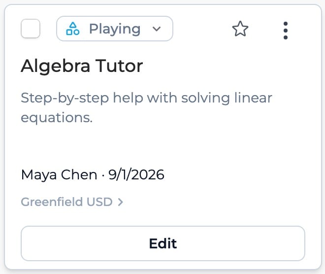 An app card with the Edit button