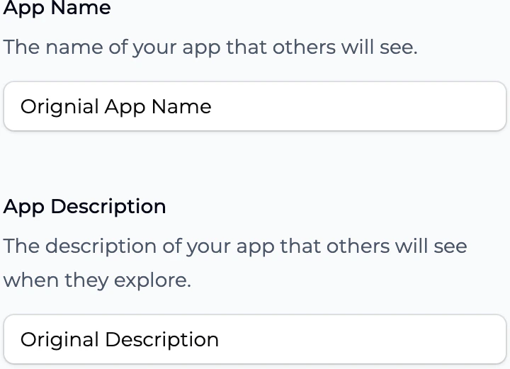 Update Description Settings