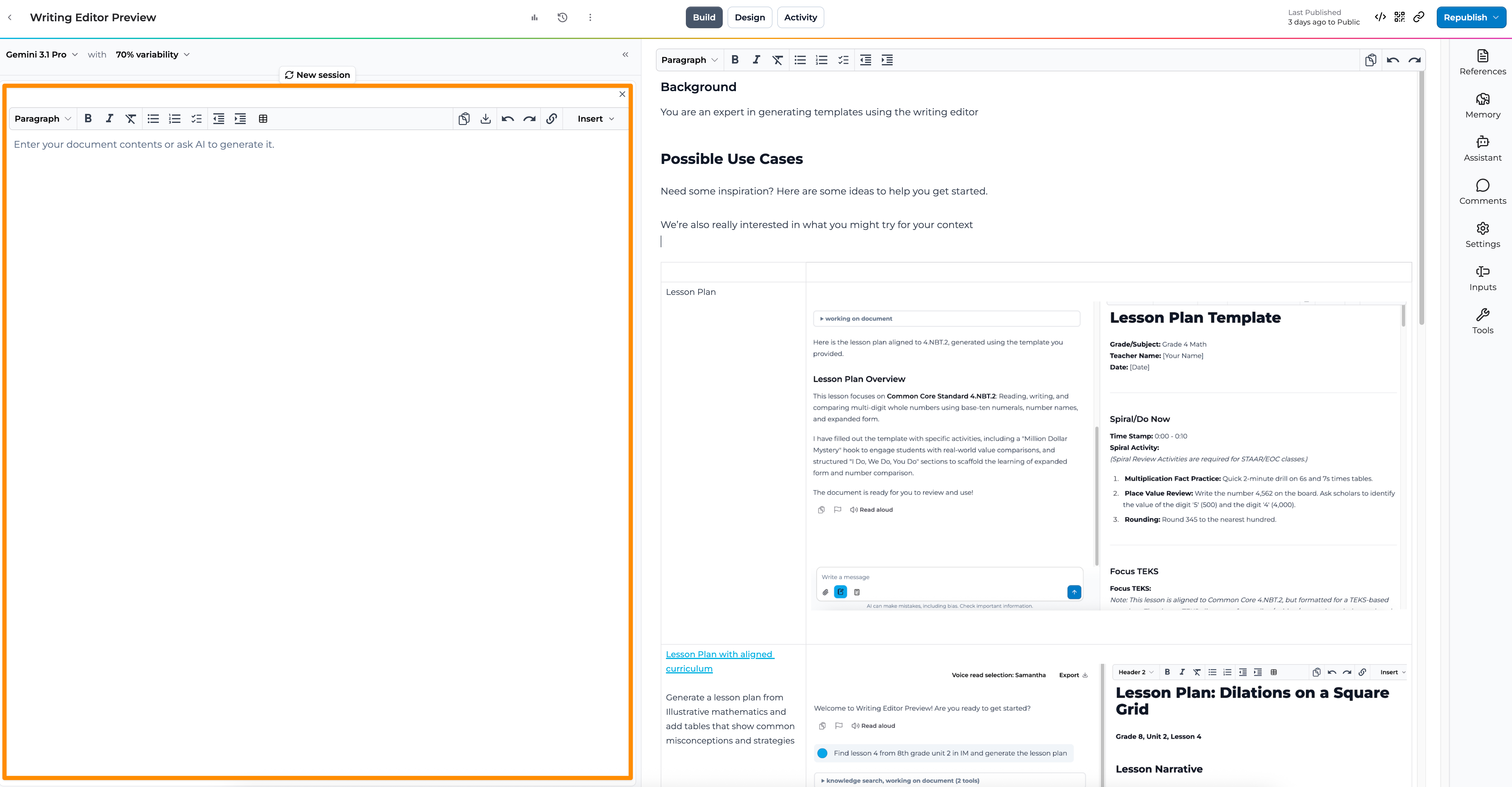 Doc Editor in Builder preview