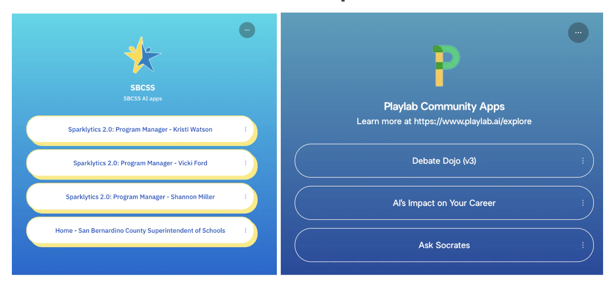 Educators collaborating on Playlab implementation
