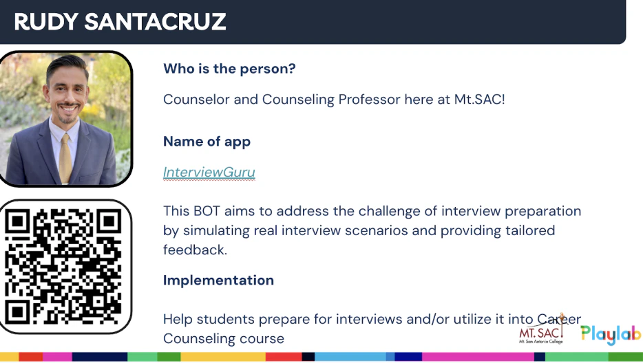 QR code example for Playlab app access