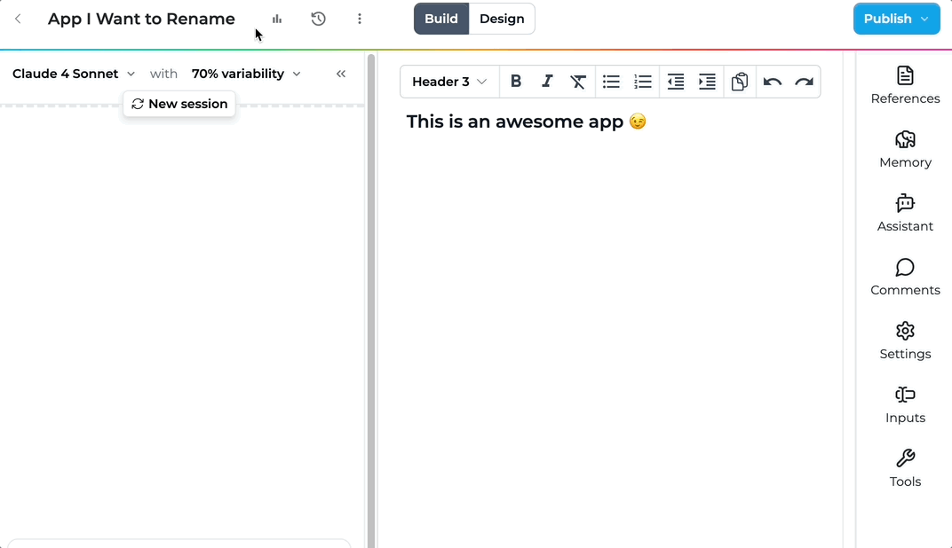 Renaming in Title Bar