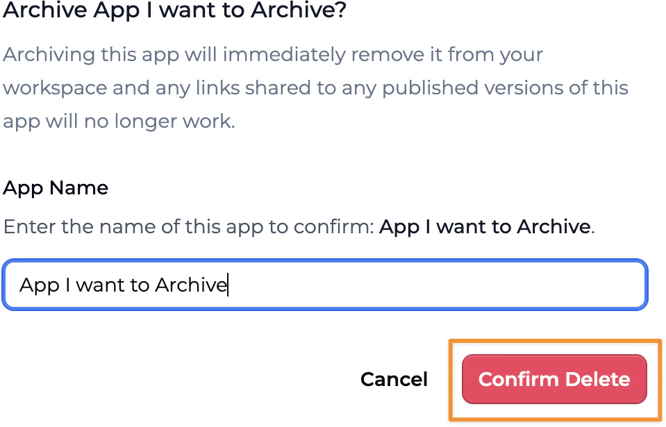 Archive Confirmation