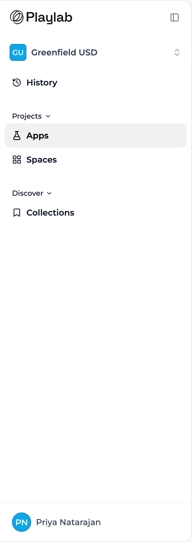 The left sidebar, with the Account options button showing your name at the bottom