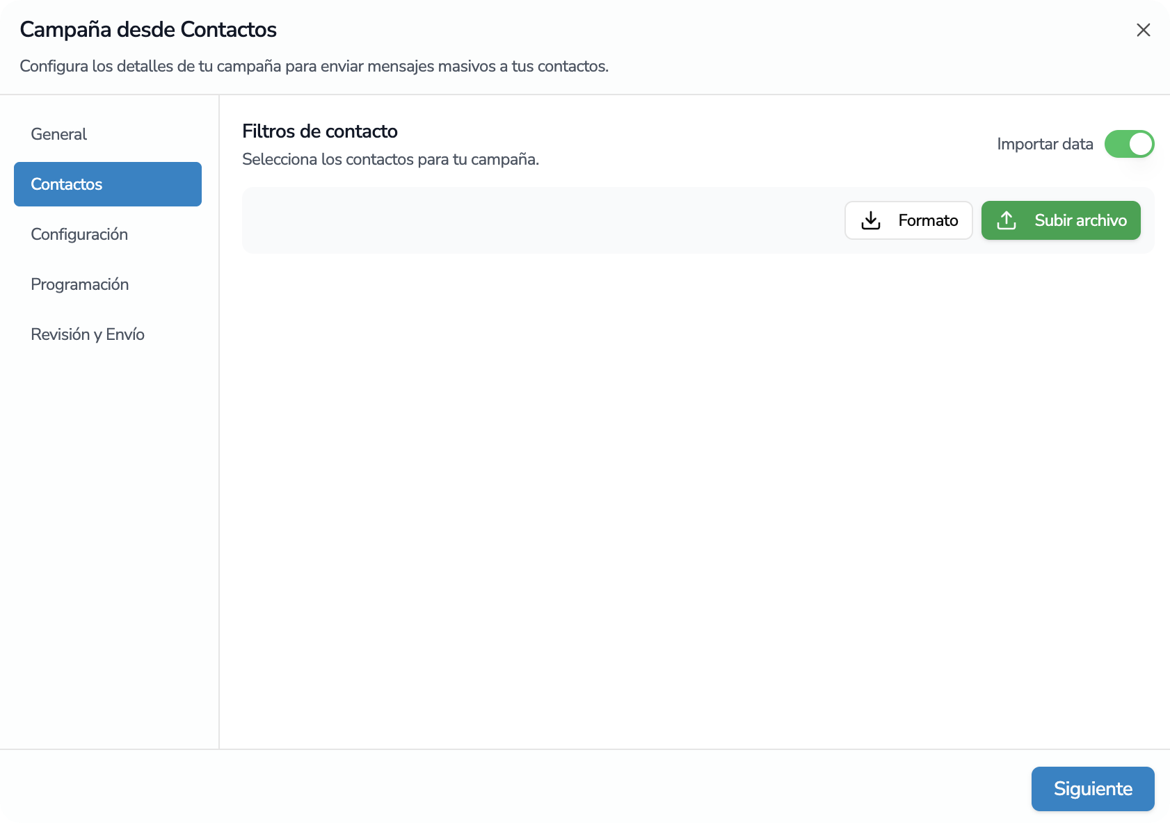 Carga de Contactos en Excel
