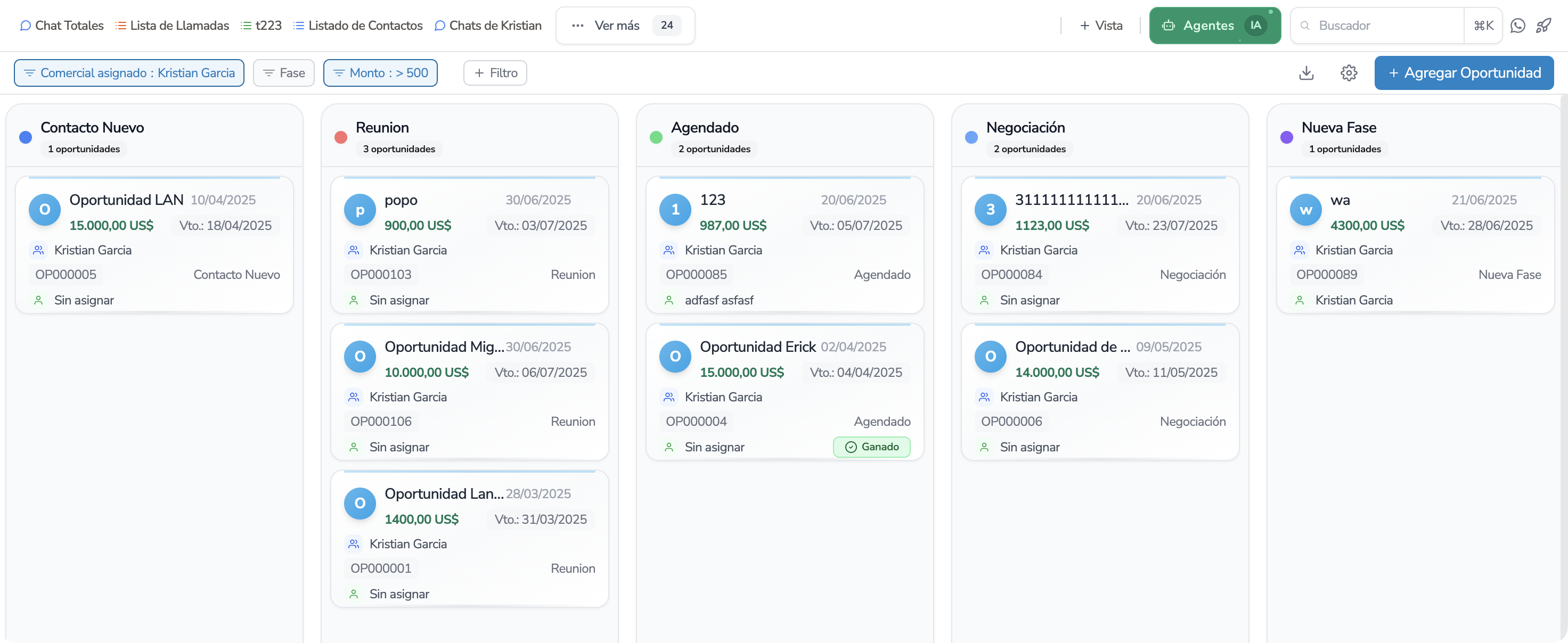 Oportunidades Kanban