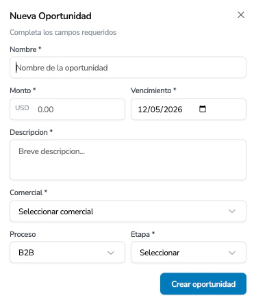 Crear Oportunidad