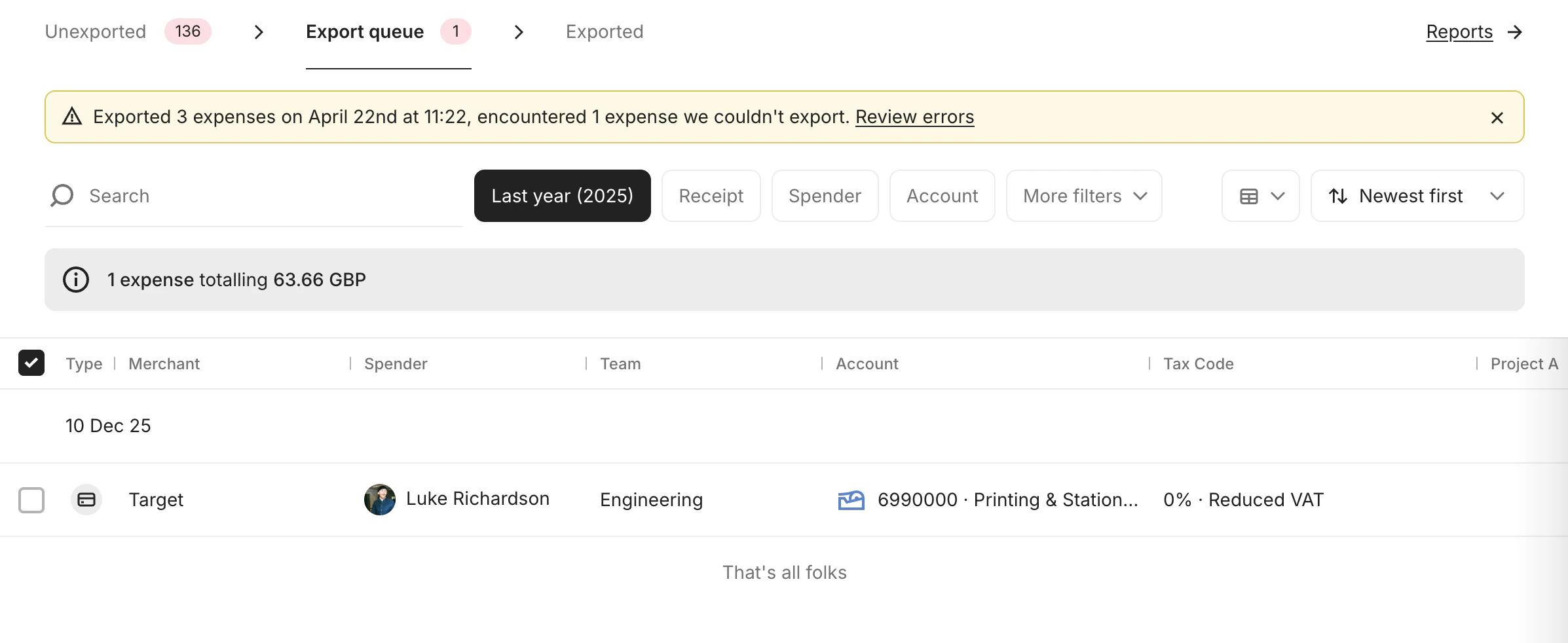 Export Job Completed with Errors