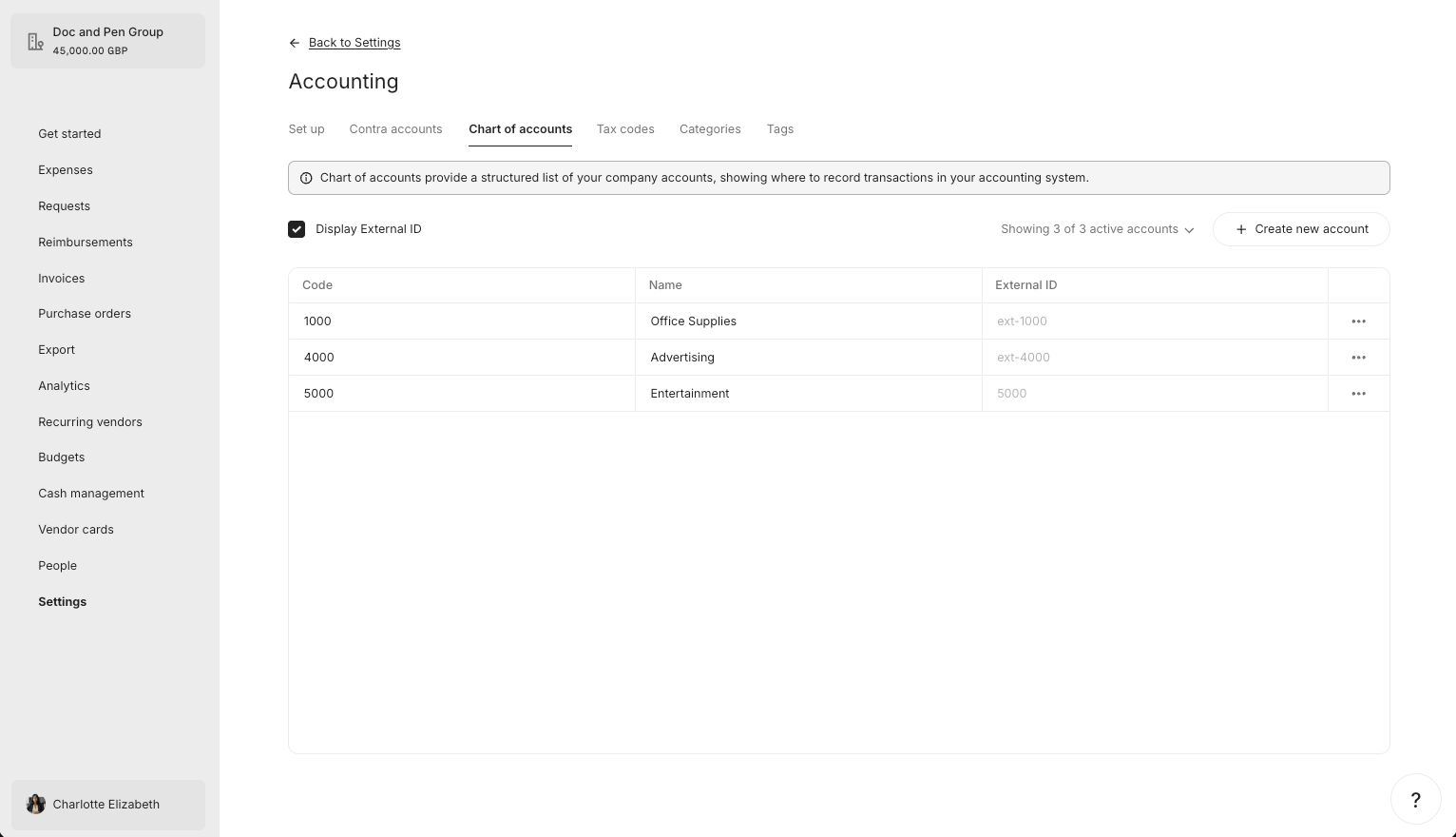 Active Accounts Tab