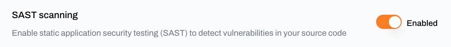 SAST scanning configuration in Plerion