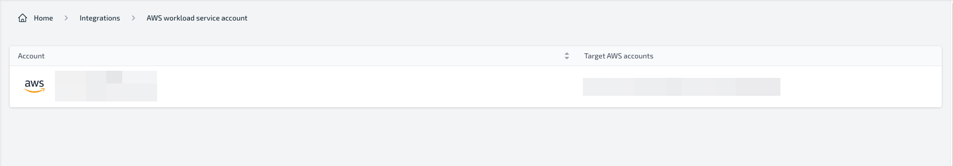 Service account list in Plerion