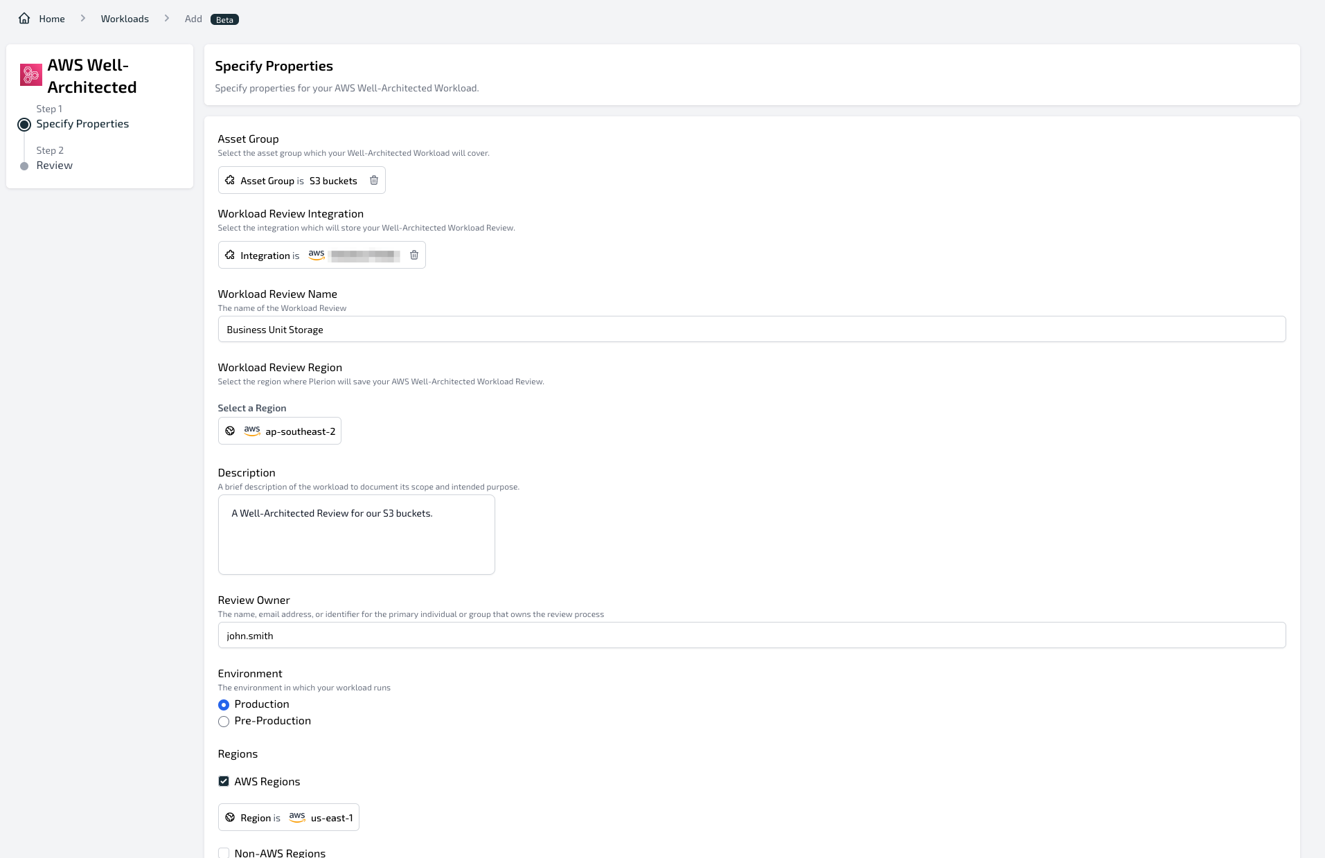 Creating a Well-architected Workload in Plerion
