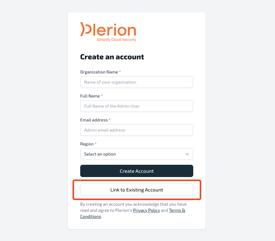 Plerion Marketplace onboarding page