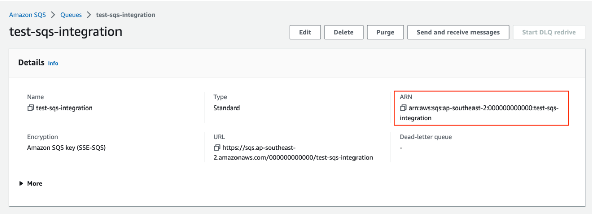 AWS KMS console showing CMK ARN