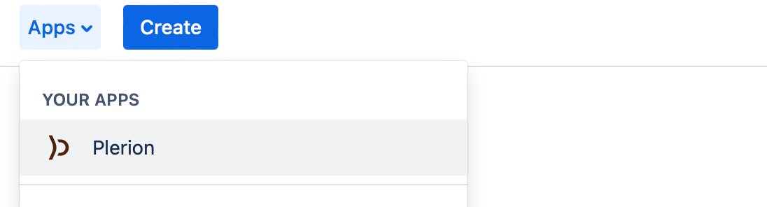 Jira navigation showing Plerion option