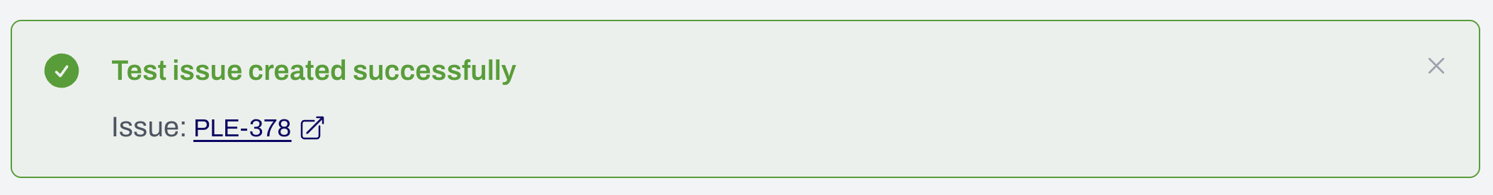 Plerion confirmation showing link to created Linear issue