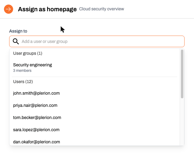Assigning a dashboard as a homepage