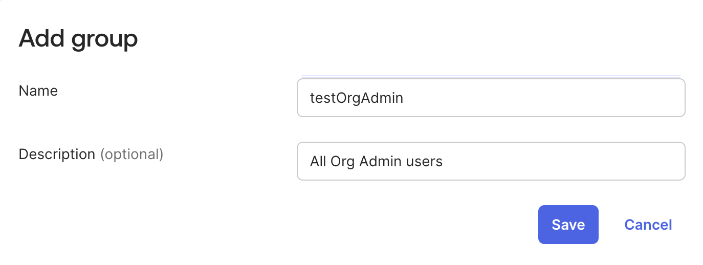 Okta groups configuration screen