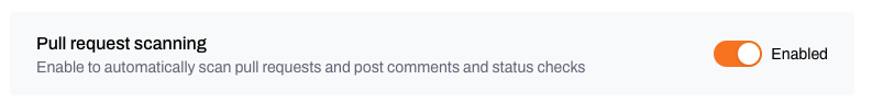 Pull request scanning configuration in Plerion