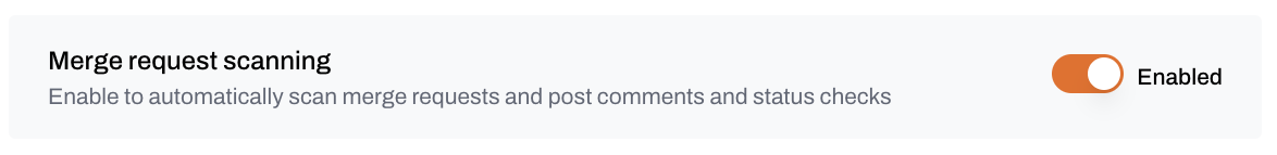 Merge request scanning configuration in Plerion for GitLab
