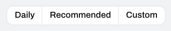 Policy mode selector with Daily, Recommended and Custom options