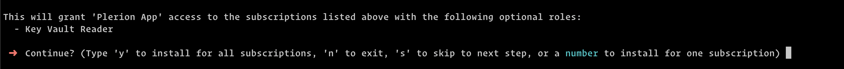 CLI output showing CSPM role installation prompt