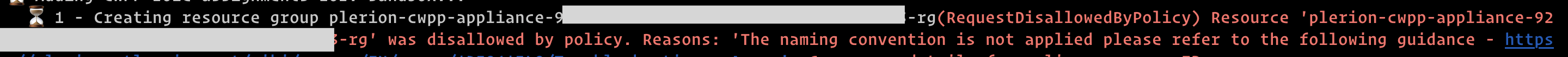 RequestDisallowedByPolicy Error preventing resource group creation