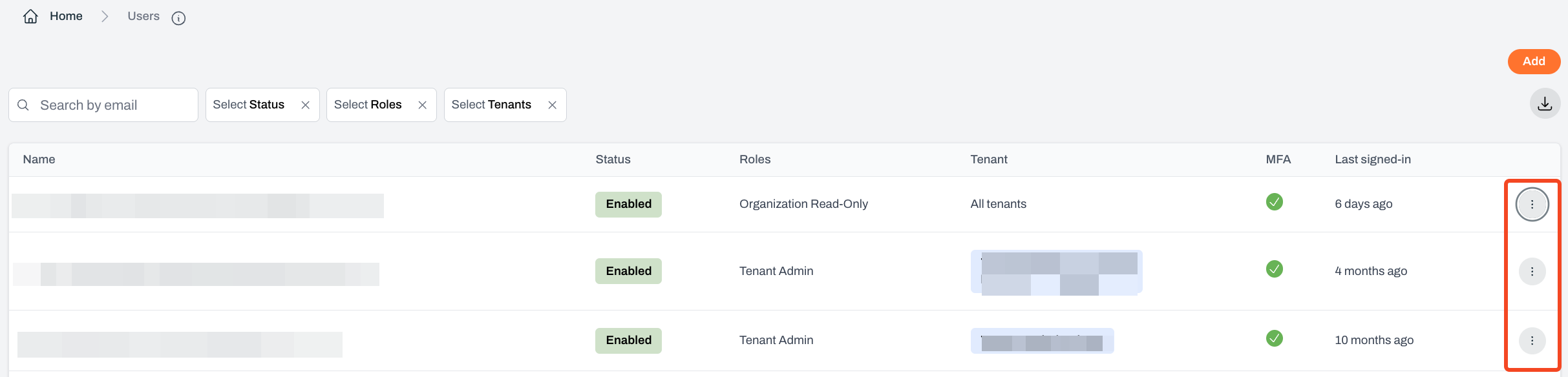 User more actions