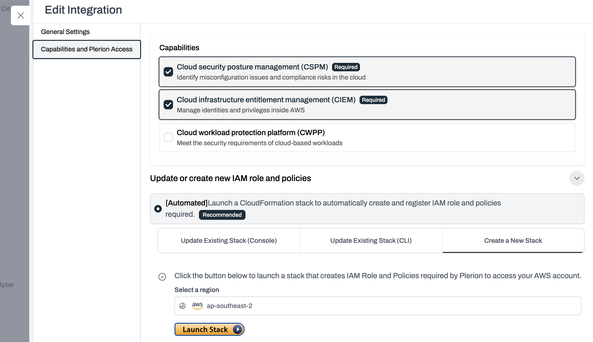 Launching a new stack in AWS